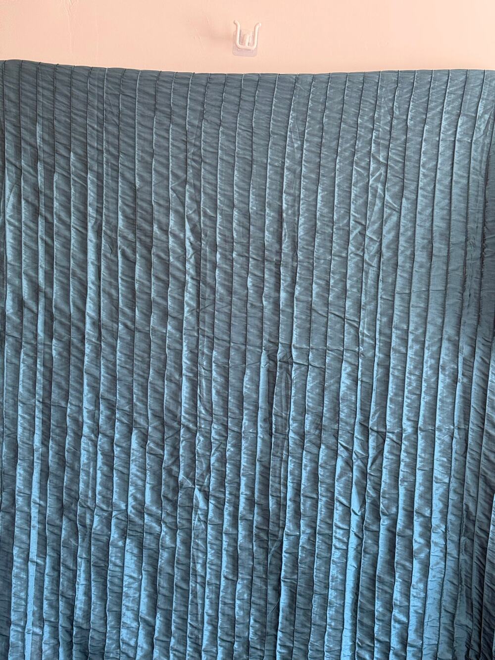 Textured Teal Plissé Shower Curtain Fabric 70 x 72 Excell Spa Bathroom Decor